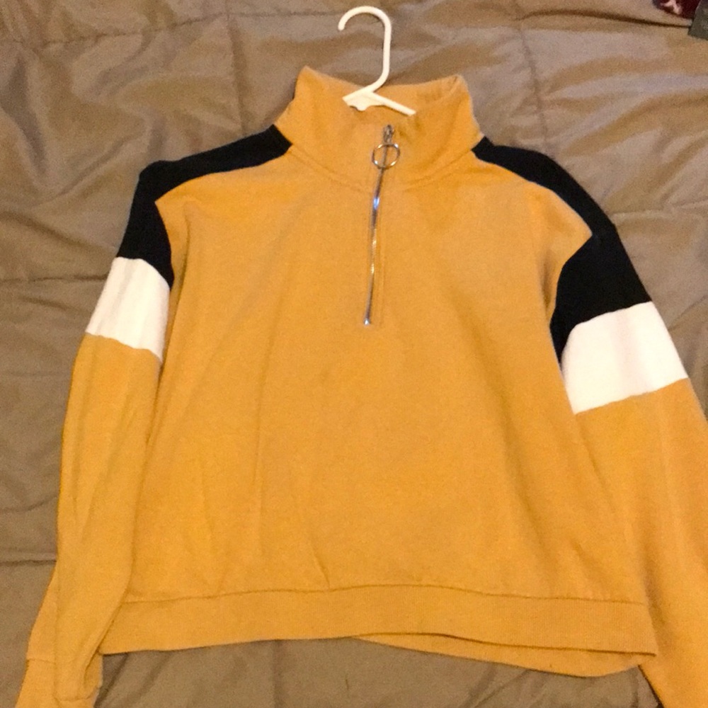 Yellow Zip up Sweater